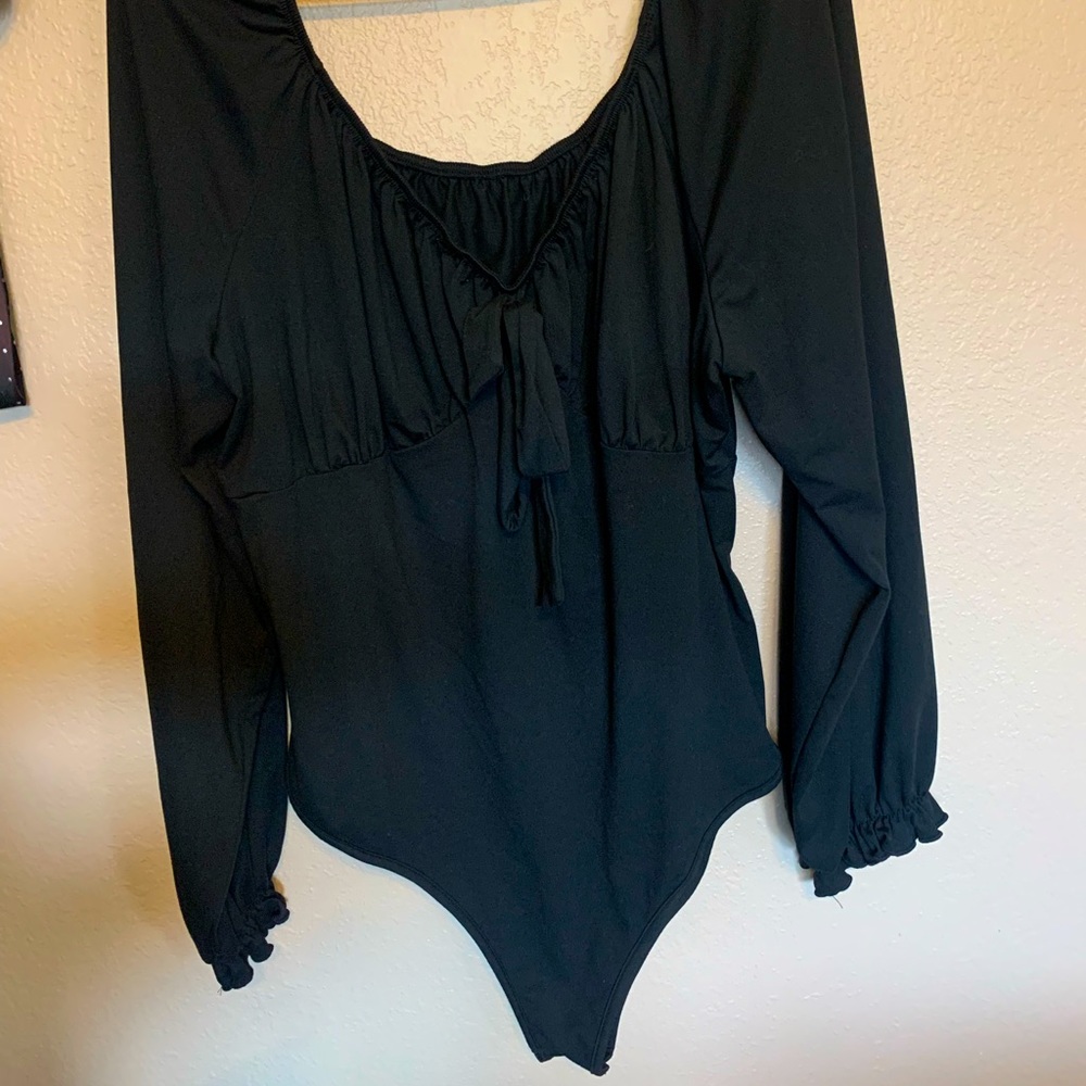 Long sleeve black body suite